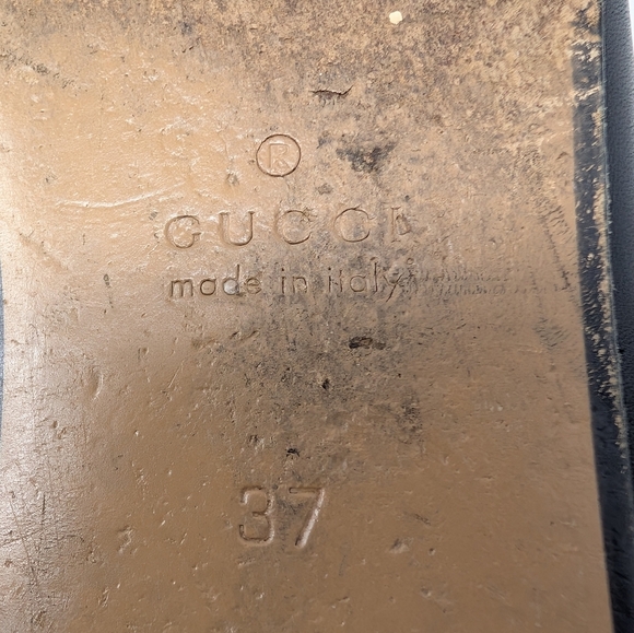 Gucci Princetown Tiger Black Leather Size 37 Horse Bit Mules Loafers - Picture 9 of 10